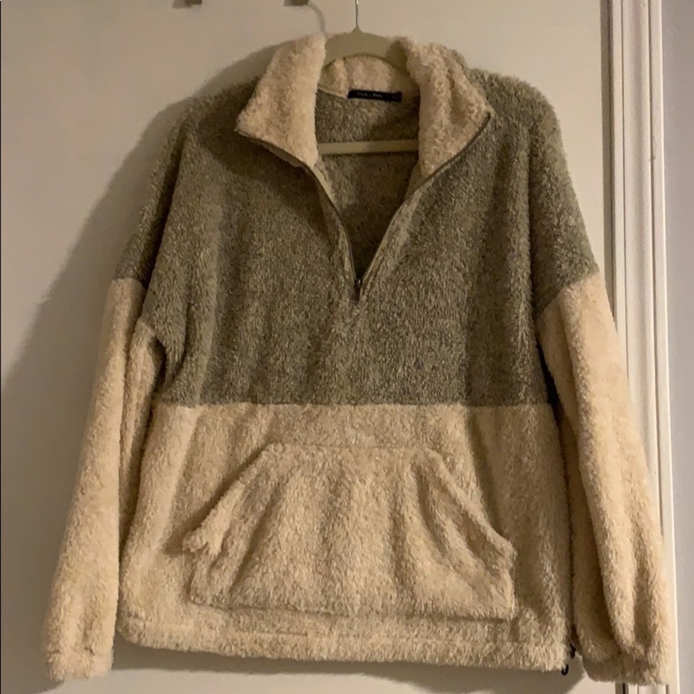 Two-Tone Fuzzy Pullover